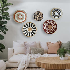 Boho Wall Decor - Handcrafted Rattan Grass Weaving - Bohemian Home Decor Ari