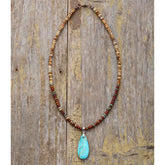 Boho Necklace, Choker Necklace, Jasper, Natural Stone