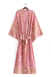 Boho Robe, Kimono Robe, Beach Cover up, Carina Rose Pink