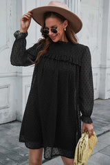 Boho Mini Dress Tunic Dress, Willow in Black