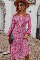 Boho Midi Dress, Claire in Red