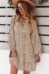 Boho Mini Dress Tunic Dress, Stella in Brown
