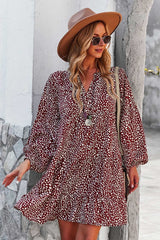 Boho Mini Dress Tunic Dress, Stella in Green and Red