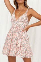 Boho Mini Dress Vintage Dress, Sweet Pink Daisy