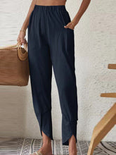 Women's Pants Solid Elastic Waist Pocket Pencil Pants
