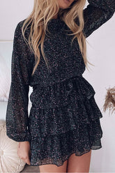 Boho Mini Dress Vintage Dress, Giselle in White Apricot, Midnight and Purple Lavender