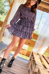 Boho Mini Dress Vintage Dress, Purple Lavender