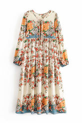 Gown Dress, Boho Maxi Dress, Loose Dress, White Floral