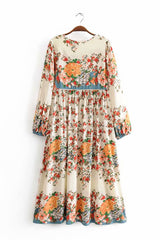 Gown Dress, Boho Maxi Dress, Loose Dress, White Floral