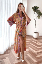 Boho Robe, Kimono Robe, Beach Cover up, Anna in Yellow Tiffany