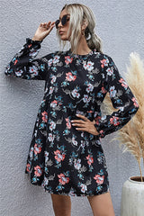Boho Mini Dress Black Luna Floral Dress