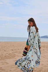 Boho Robe, Cover Up, Blue Butterfly