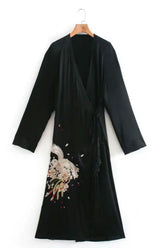 Boho Robe, Cover Up, Black Bird