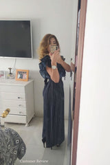 Vintage Two Piece Set, Boho Matching Crop Top and Palazzo Pant, Glamour Blue
