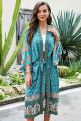 Boho Robe, Kimono Robe, Beach Cover up, Aubrey Scilla in Pink and Green