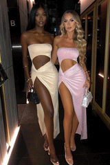 Boho Camis Dress, Party Bodycon Dress, Maxi Dress Hollow Out, Glitter in Pink and Apricot