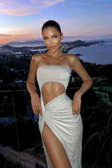 Boho Camis Dress, Party Bodycon Dress, Maxi Dress Hollow Out, Glitter in Black and Silver