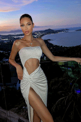 Boho Camis Dress, Party Bodycon Dress, Maxi Dress Hollow Out, Glitter in Black and Silver