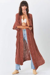 Boho Robe, Beach Cover up, Beach Robe, Brown Adriana Brick