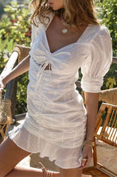 Boho Mini Dress Sundress, Vintage White Malia