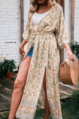 Boho Robe, Kimono Robe, Beach Cover up, Lily Rose in Pink