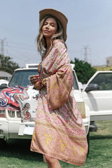 Boho Robe, Kimono Robe, Theodosia in Pink