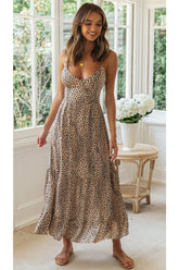 Boho Maxi Dress, Strappy, Luisa Brown Tiger
