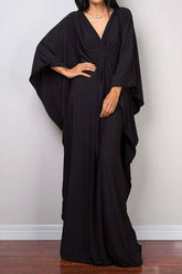 Boho Maxi Dress, Beach Dress, Kaftan Dress, Juana Irma in Black and White
