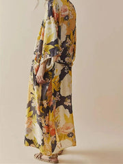 Boho Robe, Kimono Robe, Beach Cover up, Black-Eyed Susan