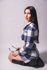 Zipper Patchwork Plaid High Waist Mini Skirts Students Preppy Cute Korean Hot Summer Loose Sexy Elegant Woollen Sets