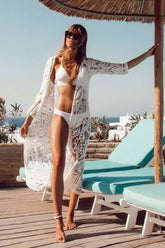 Beach Robe, Cover Up, Natalie in White Lace