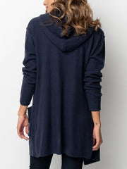 翻译0914 Pocket Side Slit Hooded Cardigan