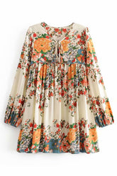 Boho Mini Dress White Candytuft