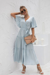 Boho Maxi Dress, Sundress, Kiara in Sky Blue