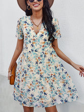 Women's Dresses Temperament Fashion Print V Neck Mini Dress