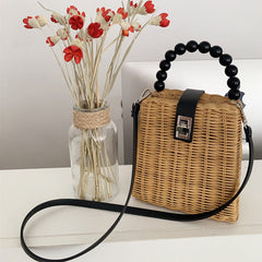 Rattan Weave Portable Shoulder Hand-woven Shoulder Bags