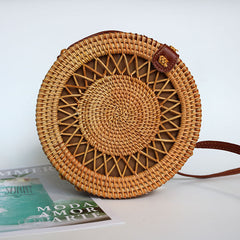 Rattan Strawberry Shape Women's Fashion Cartoon Shoulder Beach Purse