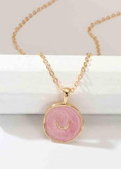 Fashion Alloy Star Moon Necklace Double Pendant
