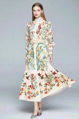 Vintage Dress, Boho Maxi Dress, Gown, Iovry Victoria Flower Garden