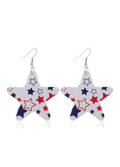 Cute Flag Day Theme Water Drop Earrings