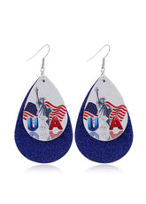 Cute Flag Day Theme Water Drop Earrings
