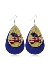 Cute Flag Day Theme Water Drop Earrings