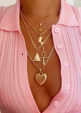 Egyptian Pharaoh Queen Pyramid Clavicle Necklace