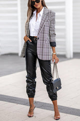 Rule The Day Plaid Lapel Blazer