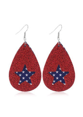 Cute Flag Day Theme Water Drop Earrings