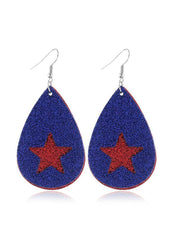 Cute Flag Day Theme Water Drop Earrings