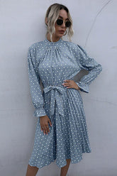 Boho Midi Dress, Love Polkadot in Black, Yellow and Blue