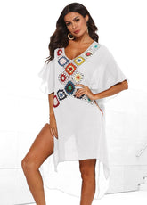 Irregular Cut Out V Neck Cover Up