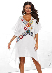 Irregular Cut Out V Neck Cover Up