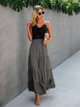 Sleeveless Spaghetti Strap Maxi V Neck Dress